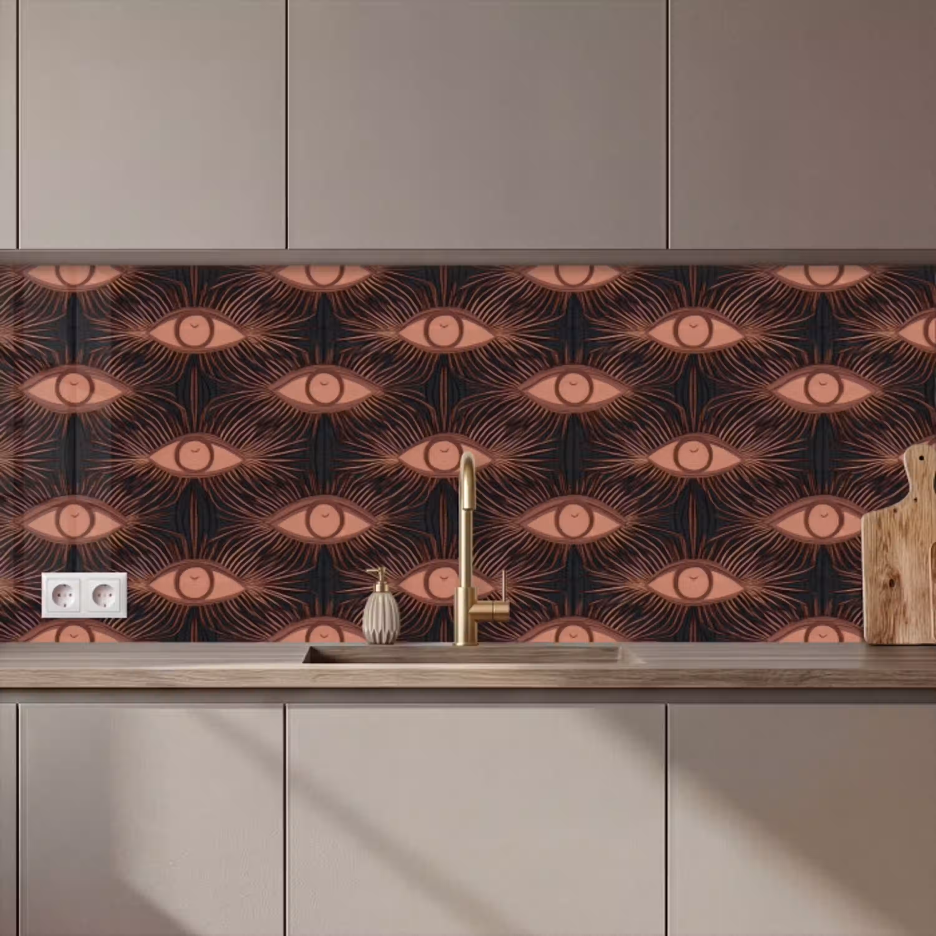 Boheems - Oog - Bruin keuken achterwand 2 middel 871 zz_3dshopping