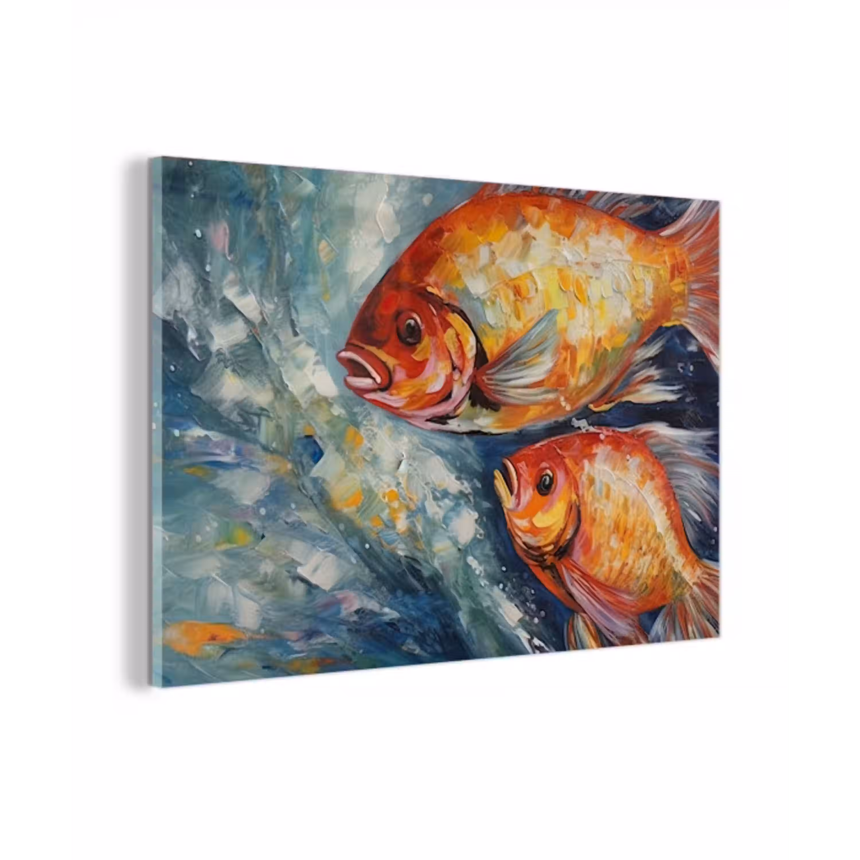 Vissen - Water - Dieren - Kunst - Olieverf plexiglas 5mm klein -z3d