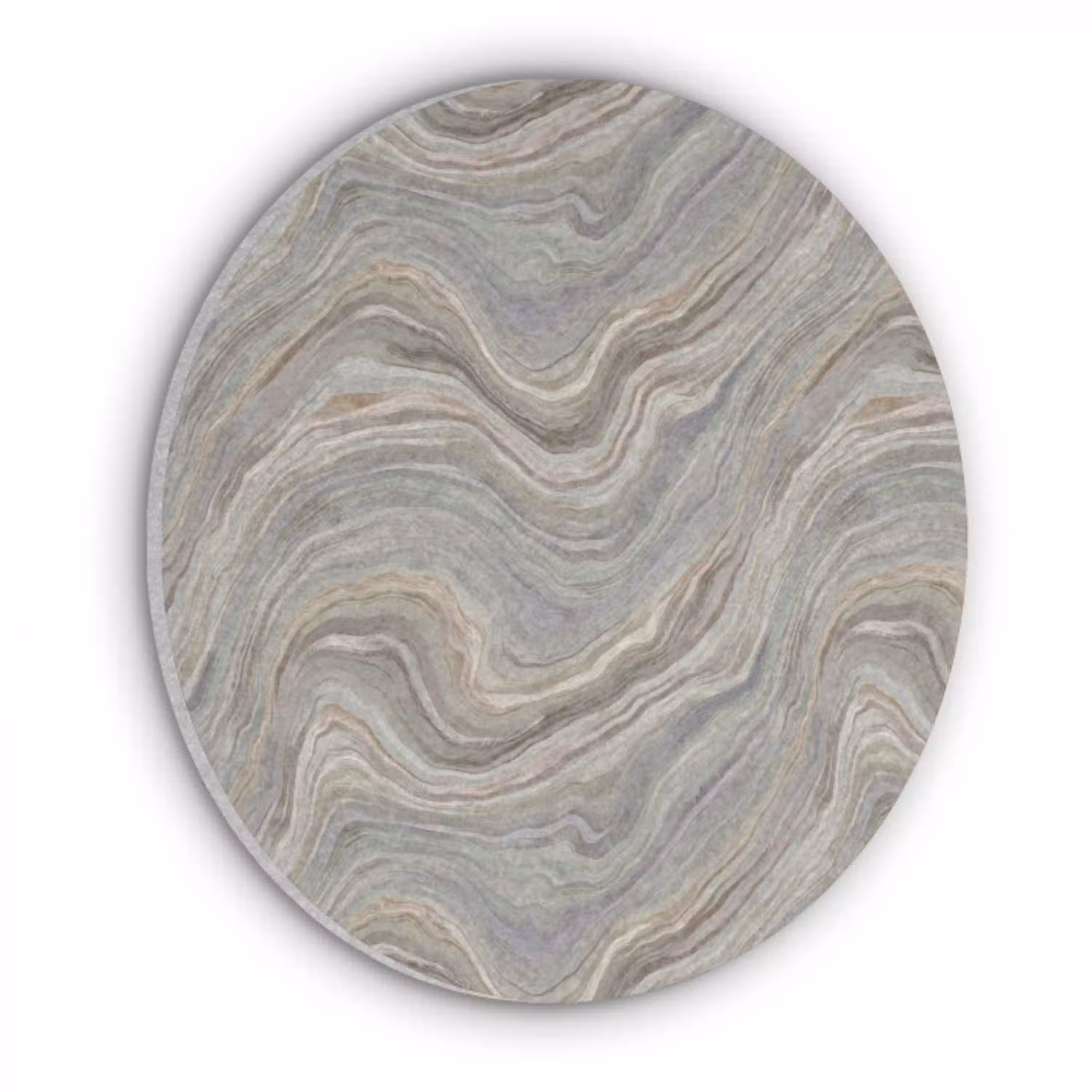 Patroon - Sereen - Paars - Groen Akoestische PET Vilt - Rond klein 838 -3d