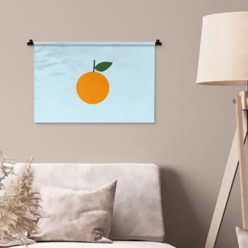 Fruit - Sinaasappel - Oranje Wandkleed katoen klein -sfeer4