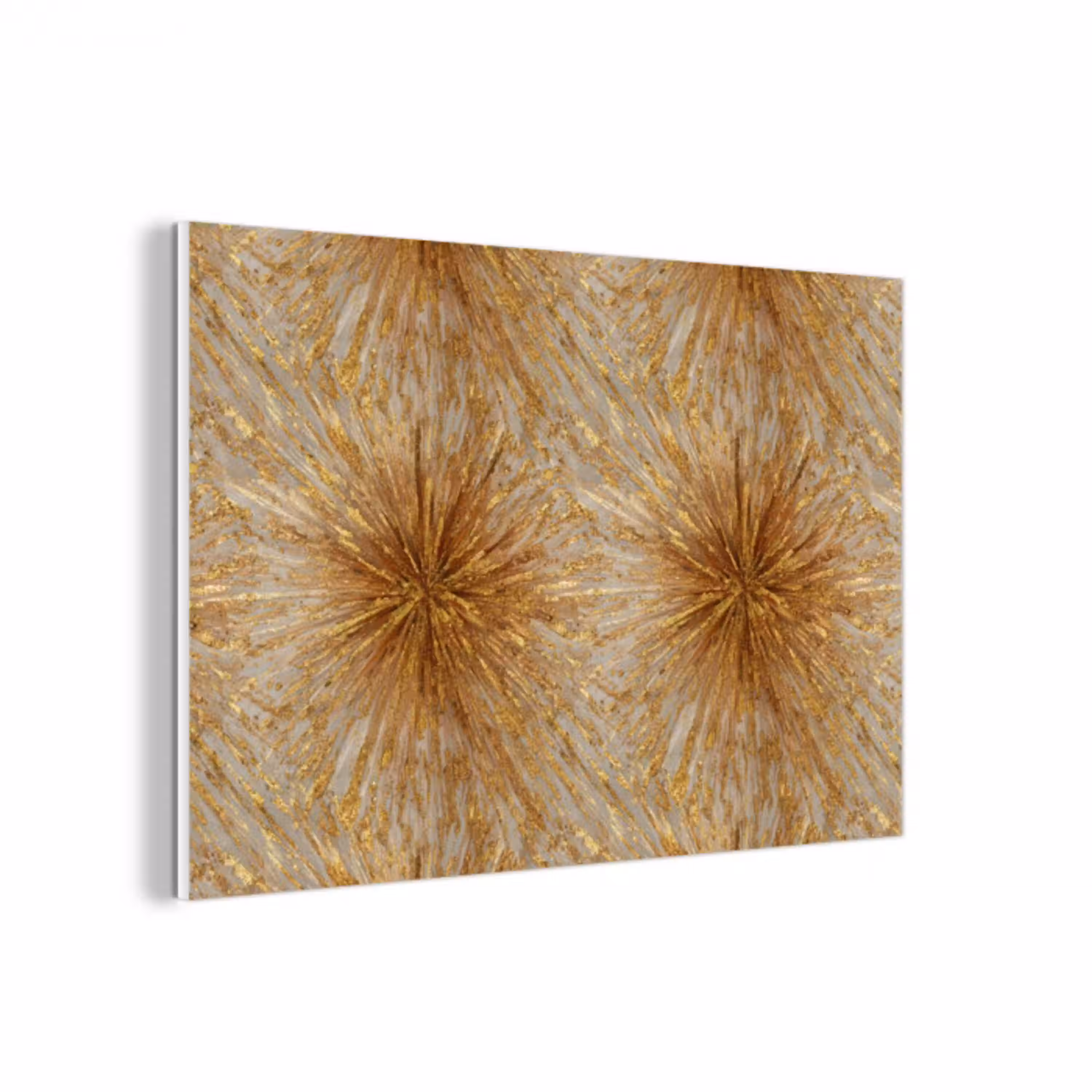 Explosie - Abstract - Goud - Wit forex 5mm xxl 6 -3d