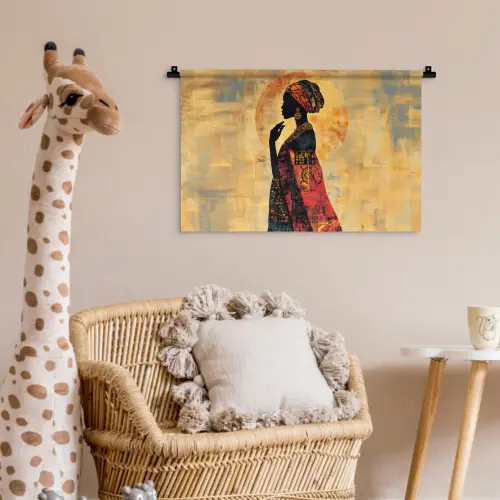 Vrouw - Silhouet - Patronen - Sierlijk Wandkleed katoen klein -wsfeer5_kind