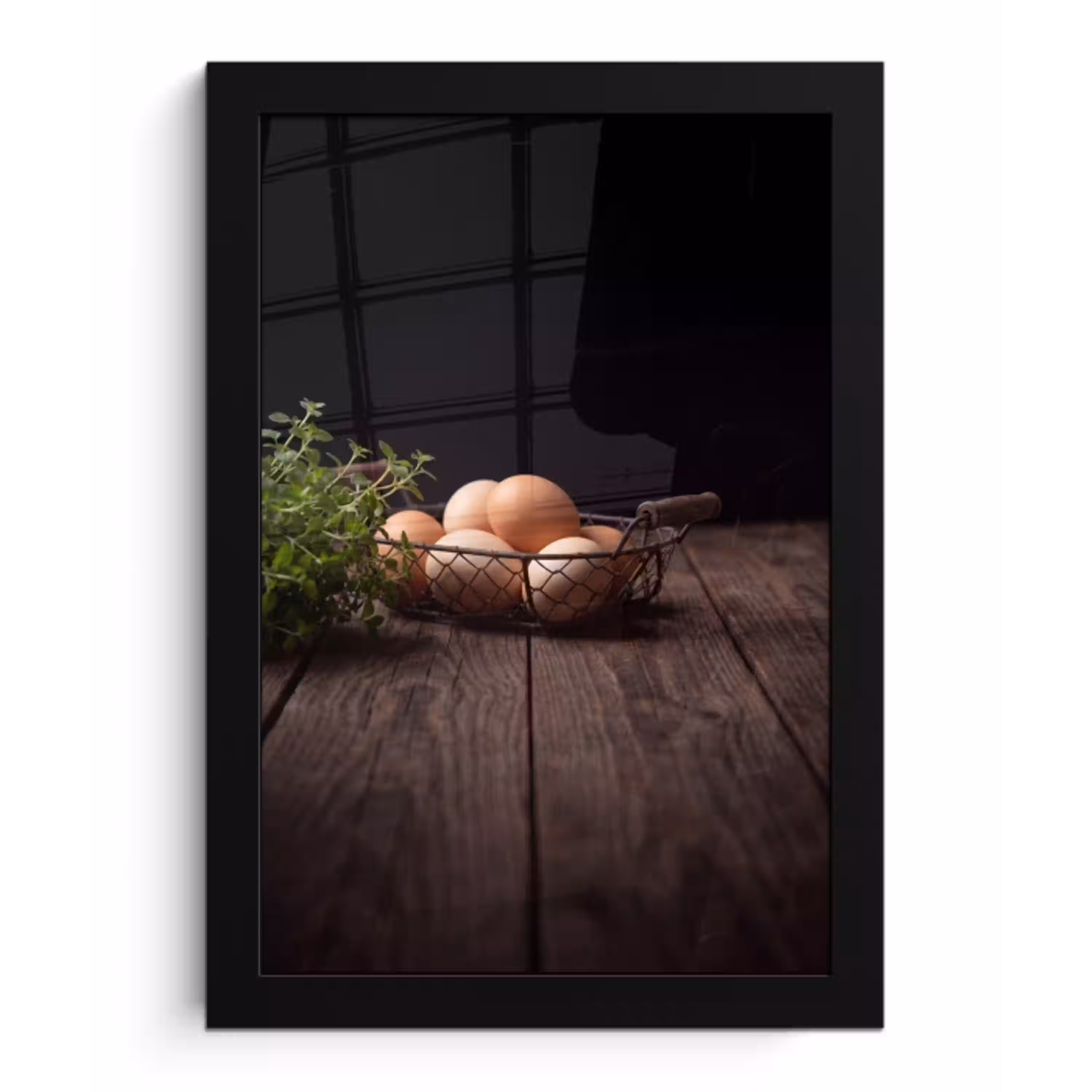 Eieren - Mand - Eten fotolijst zwart zonder passe partout klein -3d