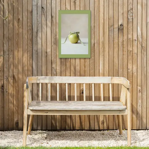 Groen - Appel - Strikje Tuinposter op houten frame 2 cm dik klein -sfeer4