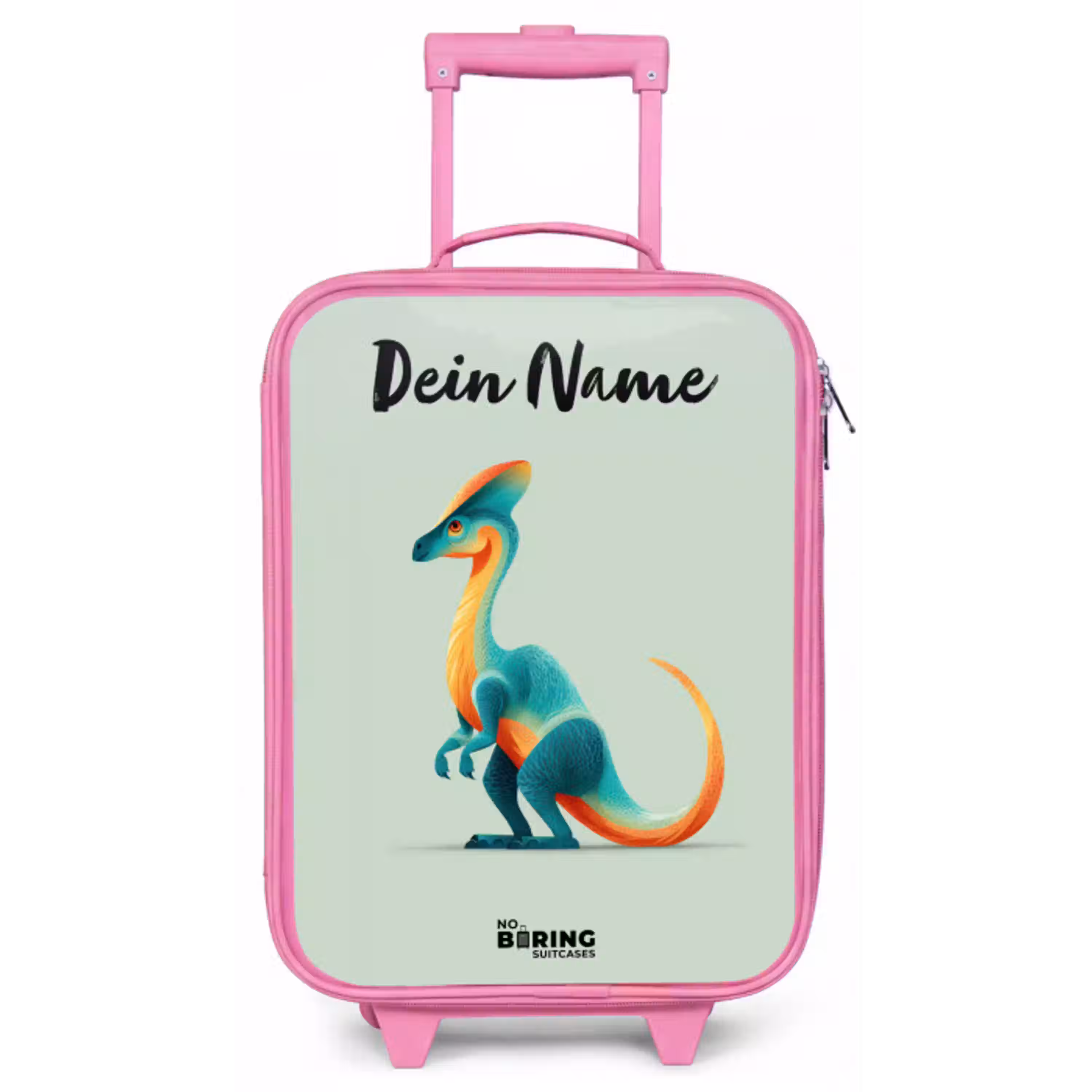 Dino - Blauw - Dier Kinderkoffer - Roze klein -zz3dotto