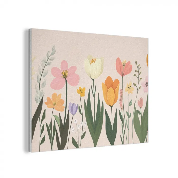 Pasteltinten - Bloemen - Illustratie PET vilt klein -3d