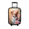 Hond in bloemenveld met vlinders Kinderkoffer - Zwart klein -3d