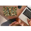 Bloemenkrans - Vrouwengezicht - Zonnebril - Oranje muismat rubber klein -laptop