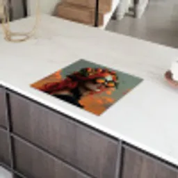 Vrouw - Kroon - Tomaat - Bascilicum - Zonnebril Inductie beschermer vinyl 3mm middel -sfeer8