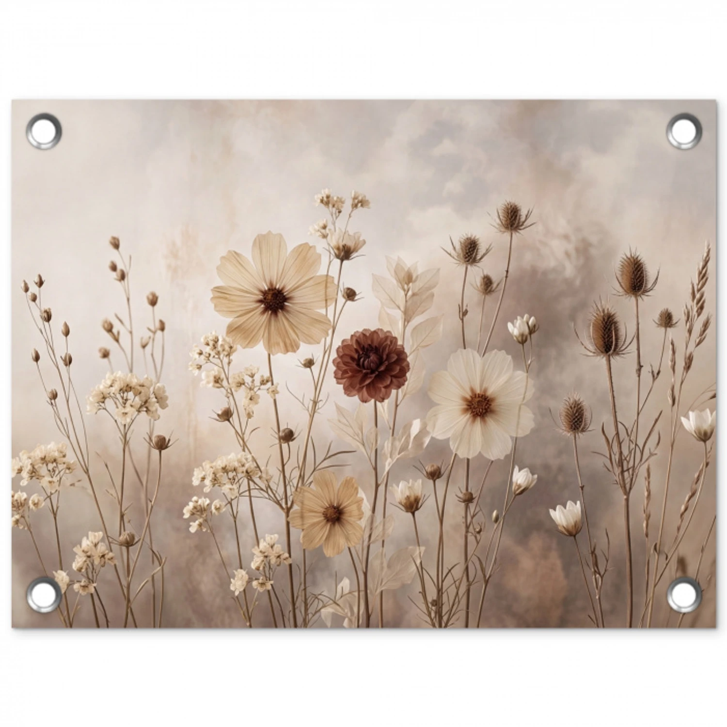 Wilde bloemen - Botanisch - Vintage - Natuur - Rustiek tuinposter los doek klein -3d
