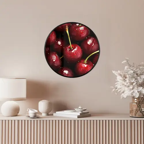 Rood - Fruit - Kersen Fotolijst rond zonder passe partout klein -sfeer3