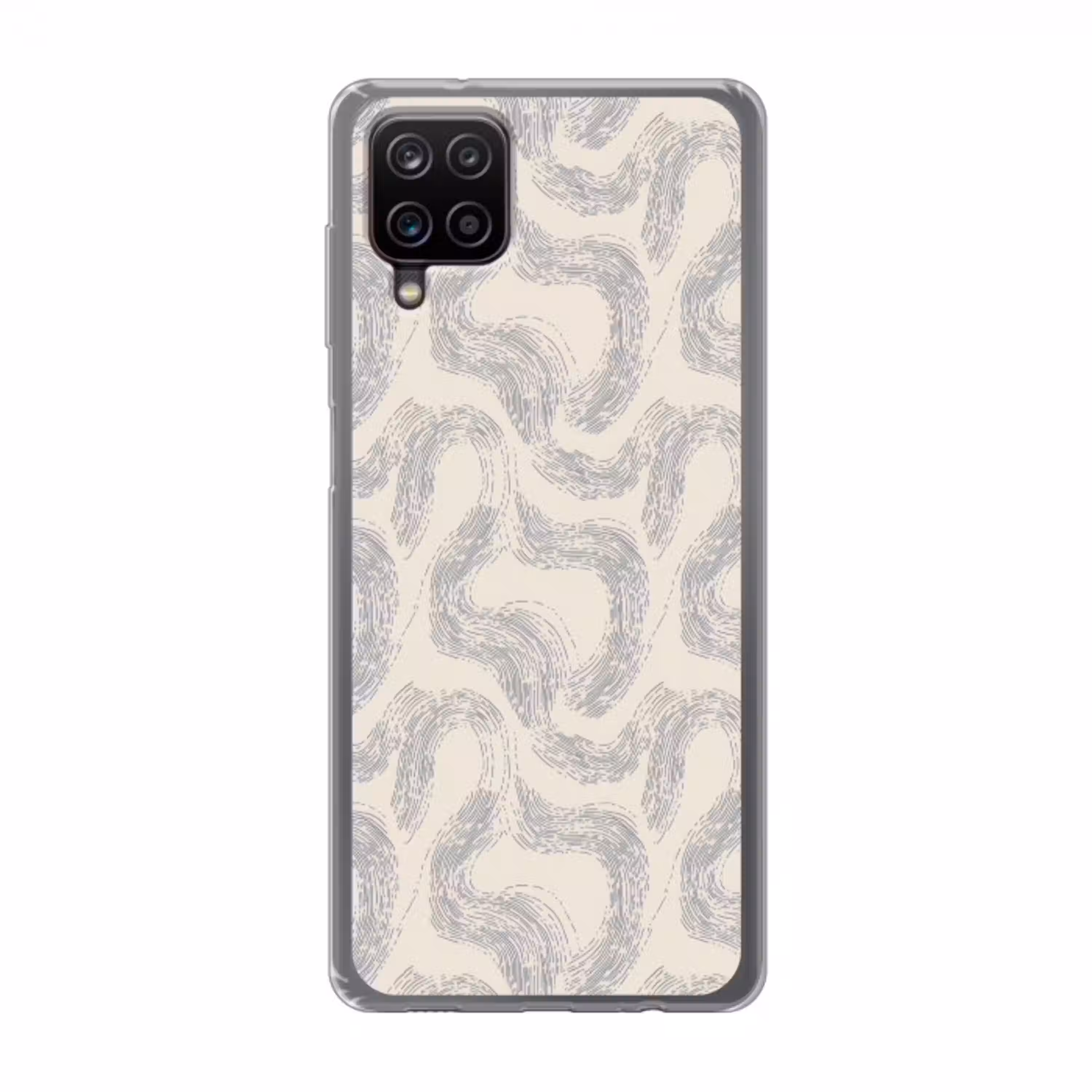Lijnen - Patroon - Beige - Minimalistisch Telefoonhoesje Samsung Galaxy A12 klein 372 -3d