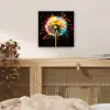 Paardenbloem - Graffiti - Kleurrijk - Bloemen - Natuur aluminium wit klein -sfeer3