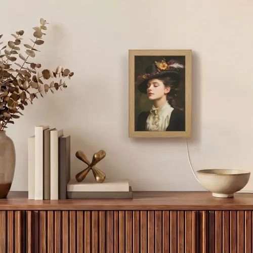 Vrouw - Victoriaans - Portret Light Box met kabel (Tafellamp) klein -sfeer2