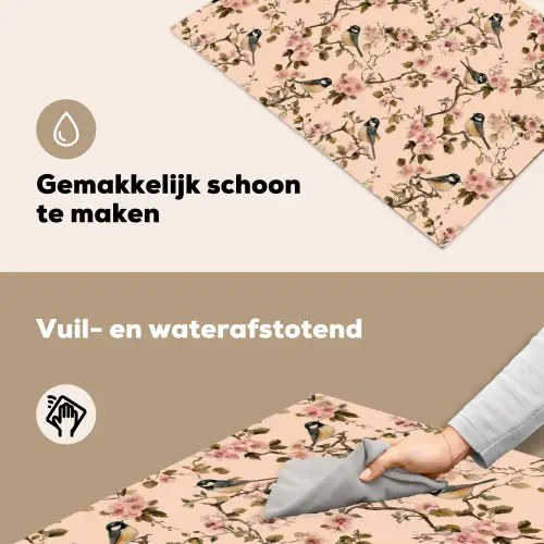 Bloesem - Koolmees - Roze Inductie beschemer met haakjes klein 777 -ky-schoon-nl