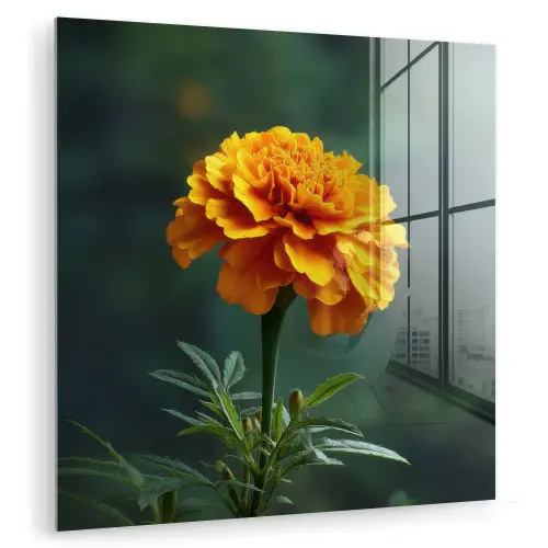 Bloemblaadjes - Afrikaan - Oranje - Wazig plexiglas 5mm klein -zzzproduct_nieuw