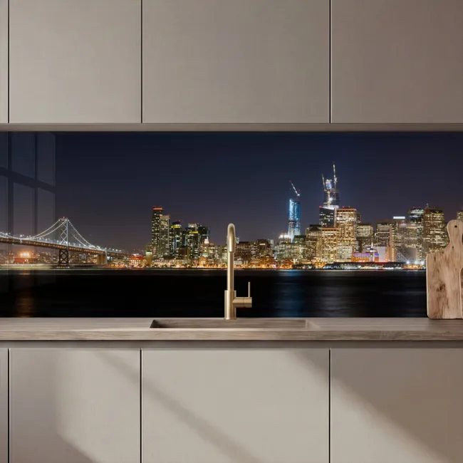 Verlichting - Hemel - Wolkenkrabbers - Skyline keuken achterwand 2 middel zz_3dshopping