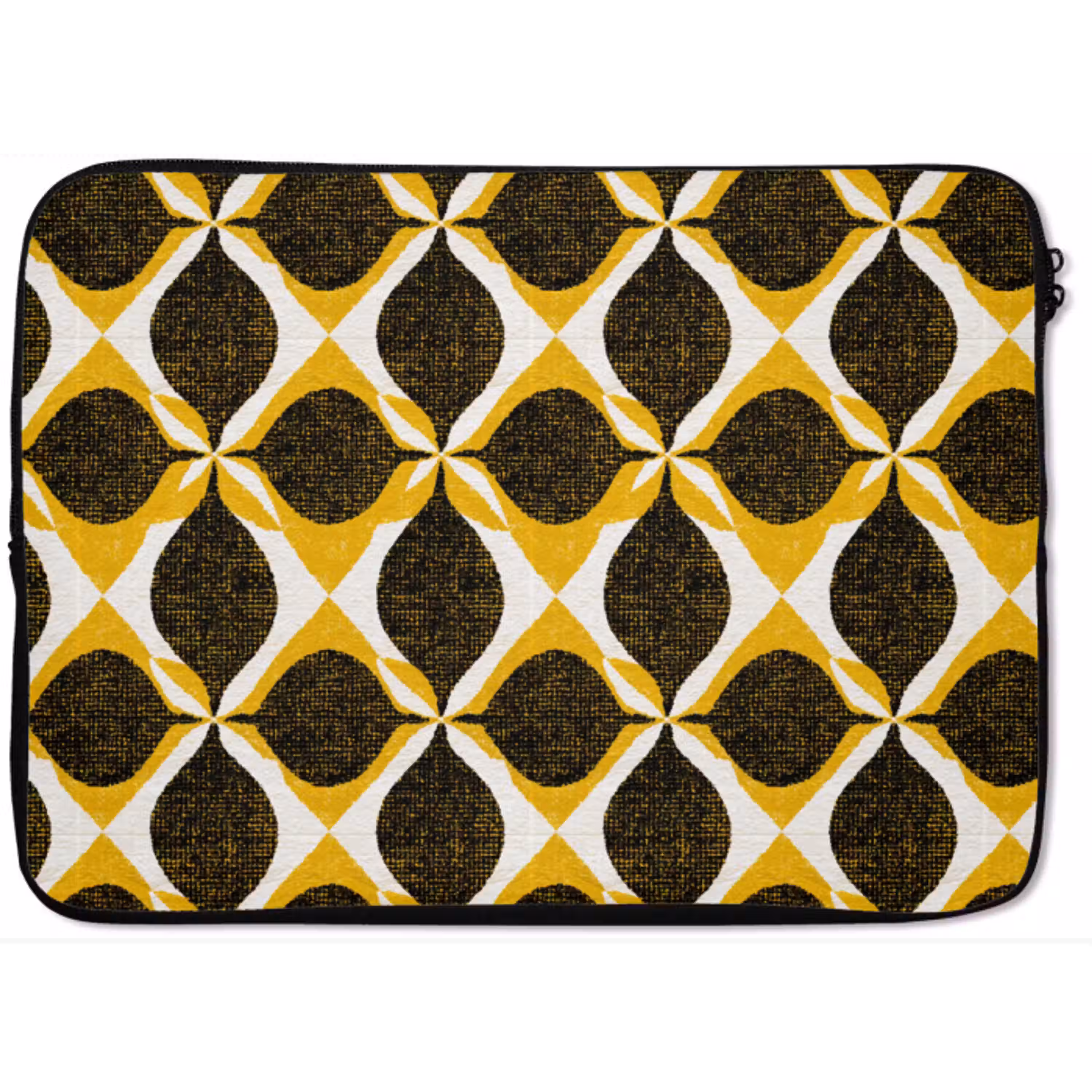 Geel - Zwart - Geometrisch - Retro - Textuur laptophoes neopreen klein 279 -zkaufland3dotto