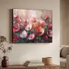 Klaprozen - Roze - Bloemen - Botanisch - Kunst Textielframe zwart klein -sfeer3