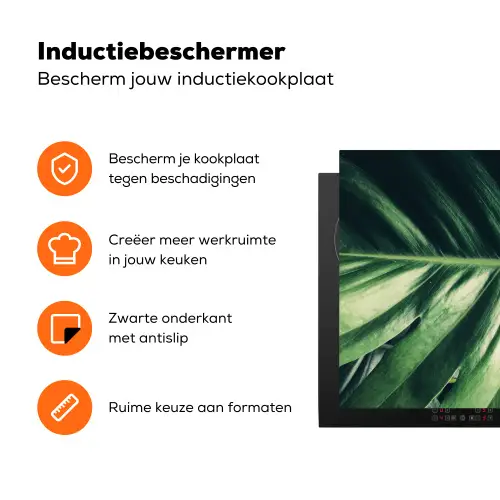 Inductie beschermer - Bananenblad - Tropisch - Jungle - Bladeren Inductie beschermer vinyl 3mm klein -zzzzzzz-td-ups