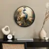 Pauw - Pauwenveren - Bloemen - Vogels - Botanisch Fotolijst rond zonder passe partout klein -sfeer1