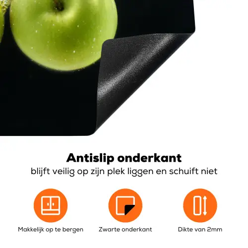 Appels in Aqua Inductie beschermer vinyl 3mm klein -zzzzzzz-td-onderkant