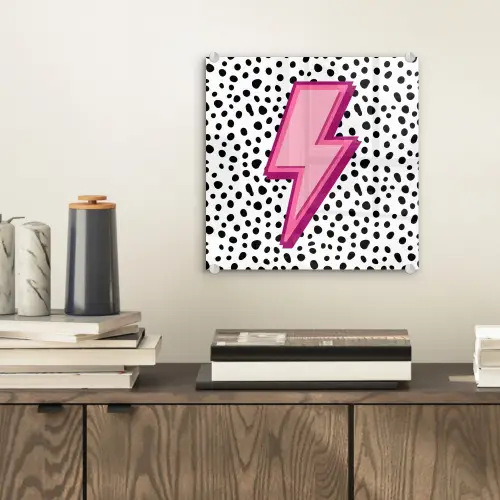 Bliksem - Roze - Stippen plexiglas 5mm klein -sfeer1
