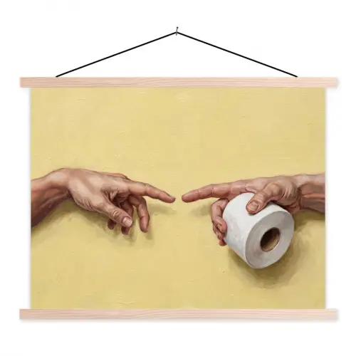 Klassiek - Kunst - Humor textielposter latten blank klein -3d