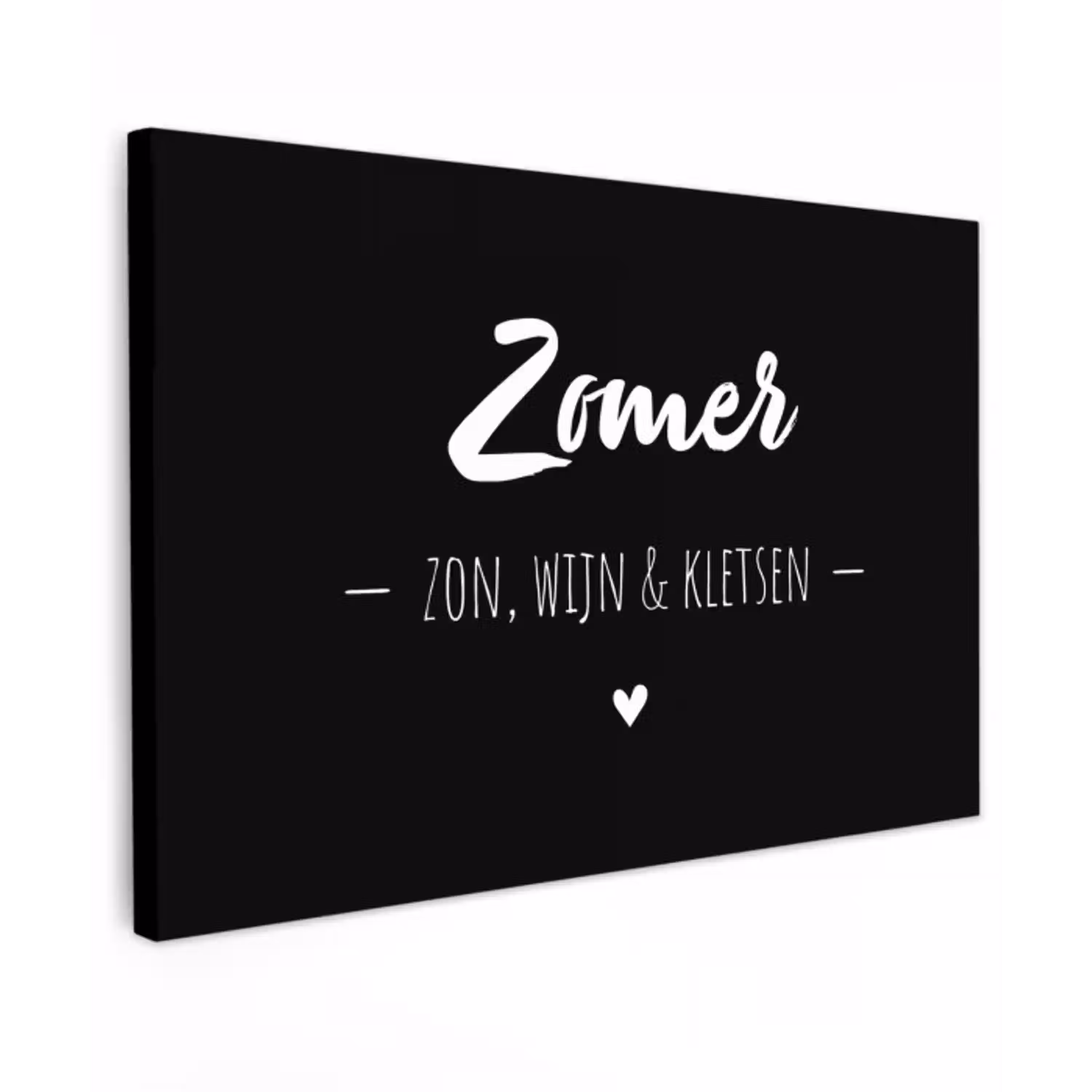 Zomer, zon, wijn & kletsen - Tekst - Zomer - Wijn - Quotes Tuinposter op houten frame 2 cm dik klein -3d