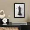 Schaakstuk - Koning - Zwart - Marmer fotolijst zwart zonder passe partout klein -sfeer1
