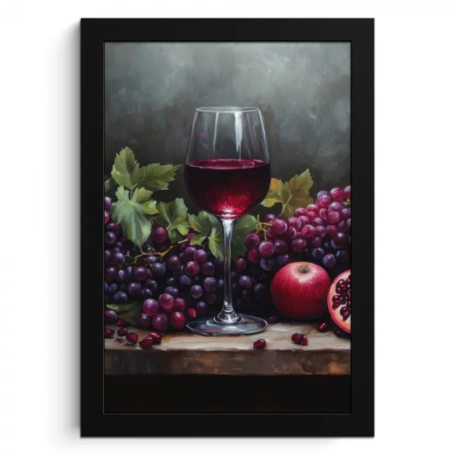 Wijn - Fruit - Stilleven KitchenYeah - Keuken - Fotolijst klein -3d