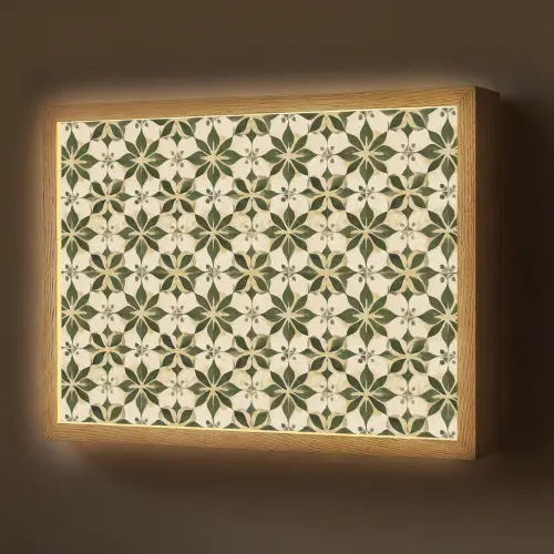 Tegel - Dessin - Groen Light Box met batterij (Wandlamp) middel 907 -z3d_website