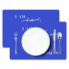 Blauw - I am that woman - Sierlijk - Minimalistisch Placemat vinyl groot -zzsfeer2_Kitchenyeah-website