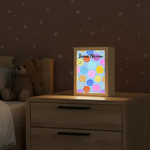 Smileys - Kleurrijk - Grappig Light Box met kabel (Kinderlampje) klein -sfeer1_kind
