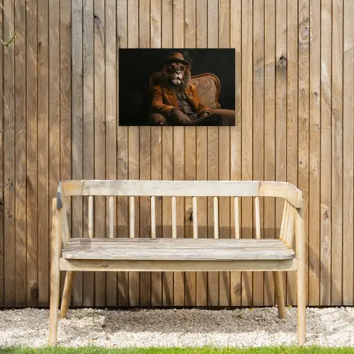 Bril - Leeuw - Bank - Hoed Tuinposter op houten frame 2 cm dik klein -sfeer4