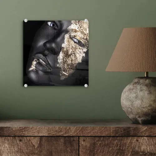 Vrouw - Goud - Zwart - Verf - Luxe plexiglas 5mm klein -sfeer3