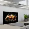 Ui - Groente - Bruin - Water - Zwart keuken achterwand spatscherm klein -3d_schuin