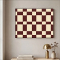 Retro - Patroon - Bruin Textielframe zwart klein 947 -sfeer2