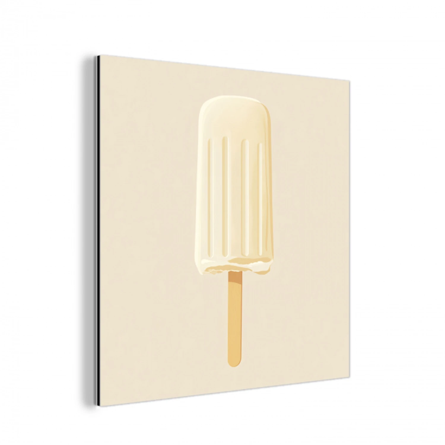 Minimalistisch - Waterijsje - Stokje - Beige aluminium wit klein -3d