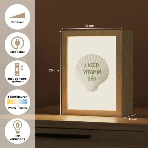 Schelp - Quote - Groen Light Box met kabel (Tafellamp) klein -USP_NL