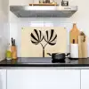 Bladeren - Gestreept - Stengel - Beige Inductie beschemer met haakjes klein -sfeer2