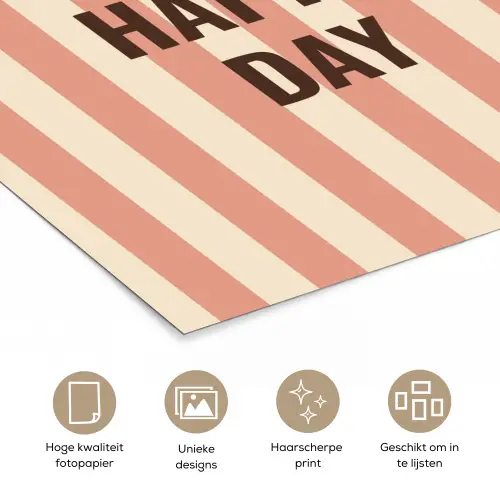 Quote - Zomer - Strepen poster papier klein -closeup_NL