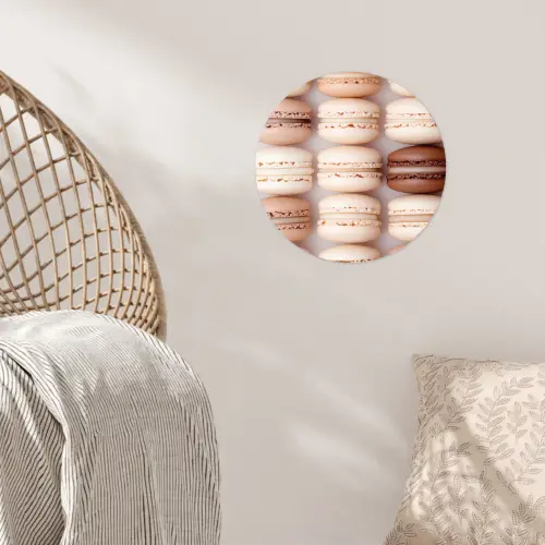Macarons - Beige - Bruin Wandcirkel behangsticker klein -sfeer4