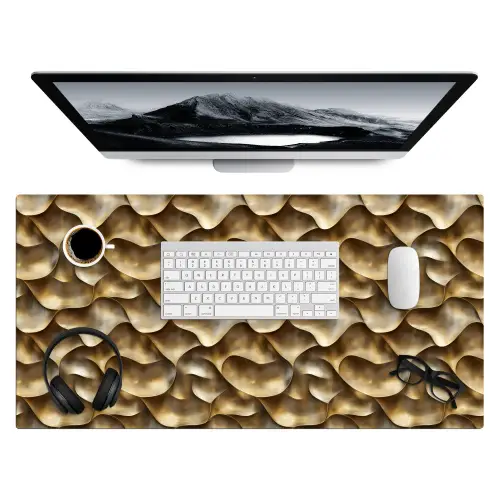 Abstract - Antiek - Goud Muismat XXL klein 681 -3d