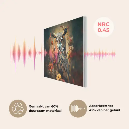Uil - Vogel - Bloemen - Planten - Botanisch PET vilt klein -USP_NL