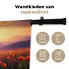 Landschap - Zonsondergang - Bloemenveld Wandkleed katoen klein -sfeer2