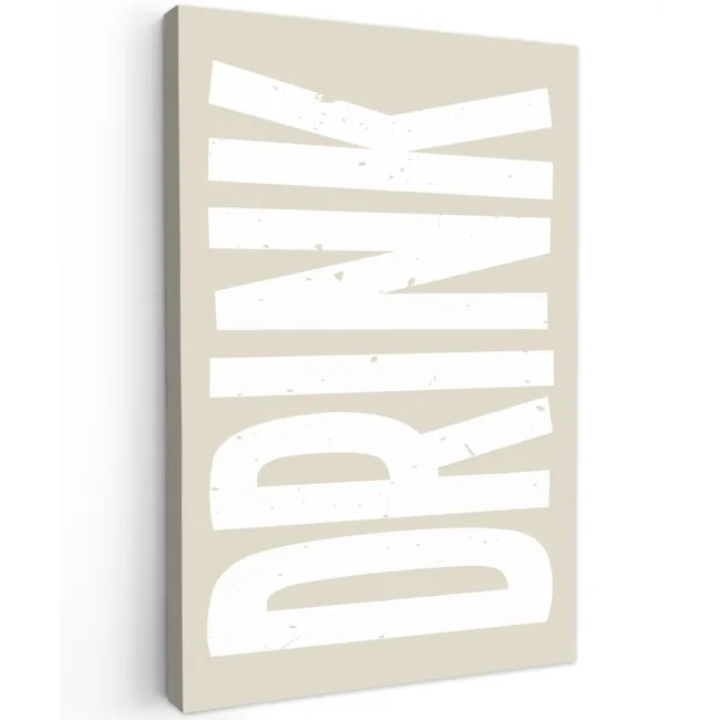 Japandi - Vintage - Japandi - Wit Tuinposter op houten frame 2 cm dik klein -3d