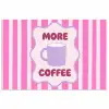 More coffee - Roze - Paars - Strepen - Mok poster papier klein -3d