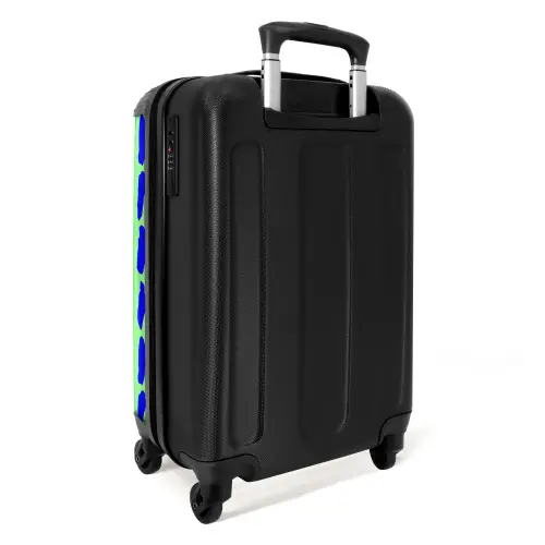 Blauw patroon op mintgroen NBS - Handbagage koffer - Kinderen Unisex middel -achterkant