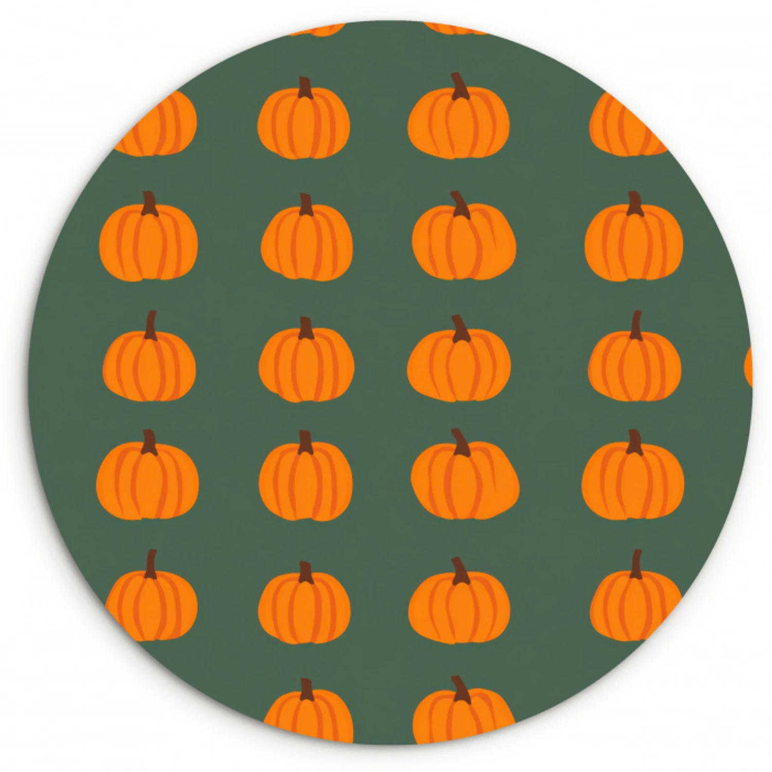 Pompoen - Patroon - Oranje Wandcirkel kunststof plaat 5mm dik klein 188 -3d